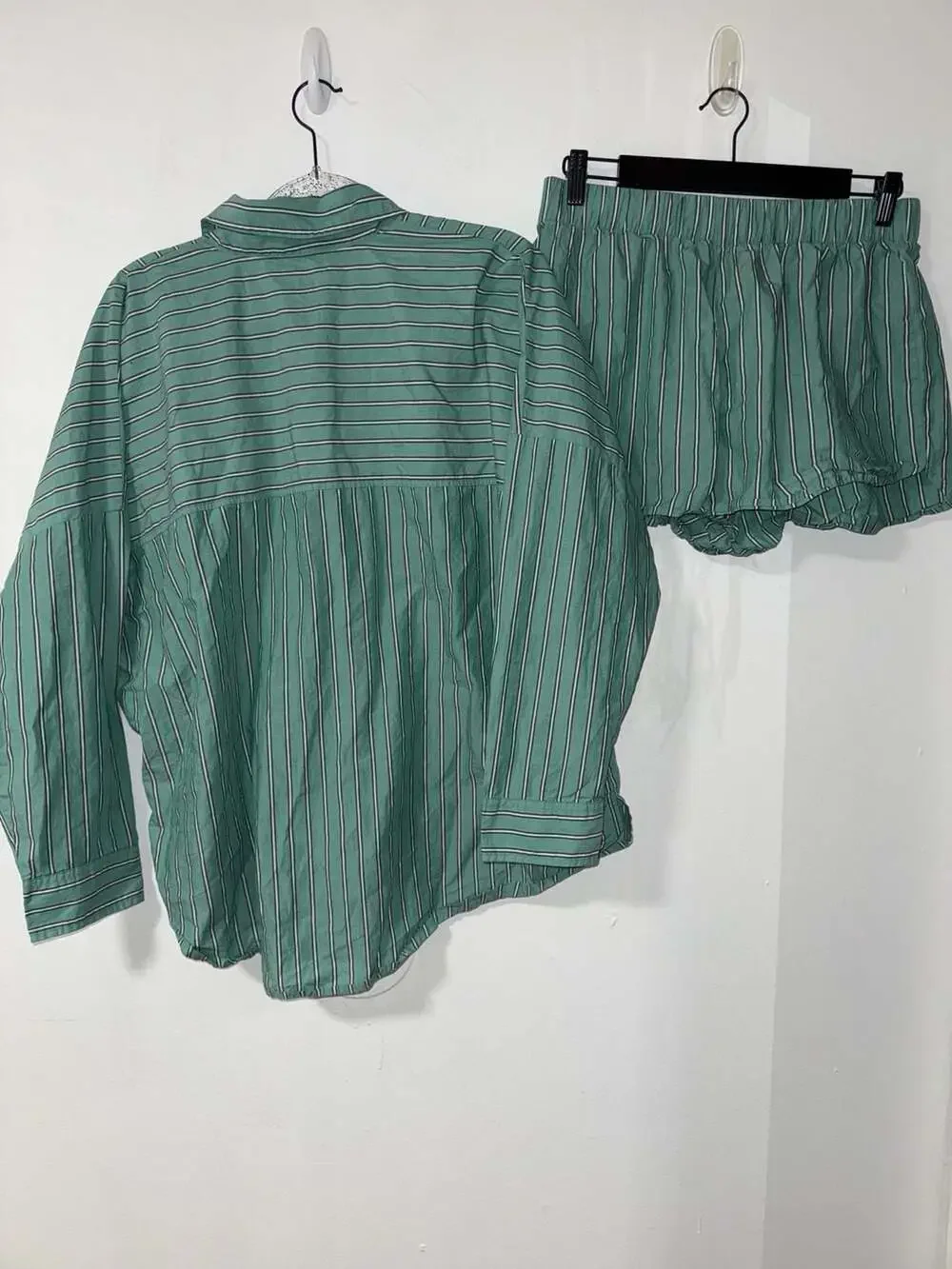 American Eagle AE Lounge Striped Button-Down Shirt and Shorts Set